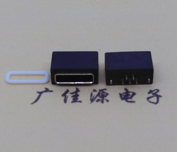 MicroUSB 防水母座|直插立式180度|带塑胶圈防水IP67等级