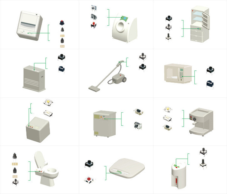 各款应用轻触开关产品 各款应用轻触开关产品