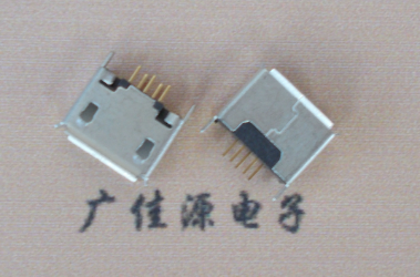 Micro usb180度立式母座 