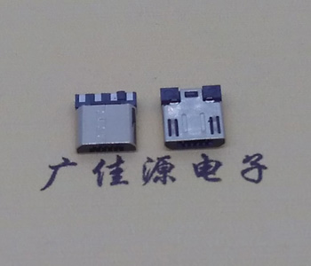 Micro USB短体公头前五后四焊线